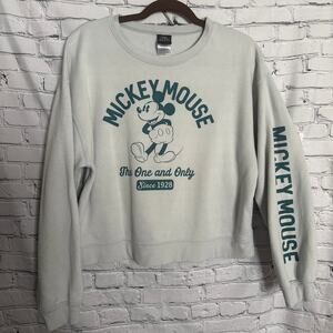 Disney Mickey Mouse The One And Only Sweatshirt Women’s Size Large Gray W/Green